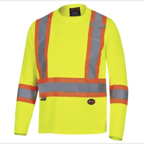 Pioneer- Hi-Vis Bird's Eye Long Sleeved Safety Shirt- 6996