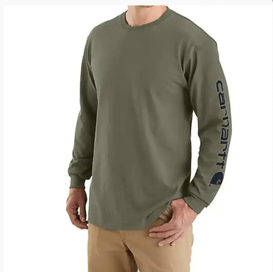 Carhartt #K231 - Loose Fit Heavyweight Long-Sleeve Logo Sleeve Graphic T-Shirt