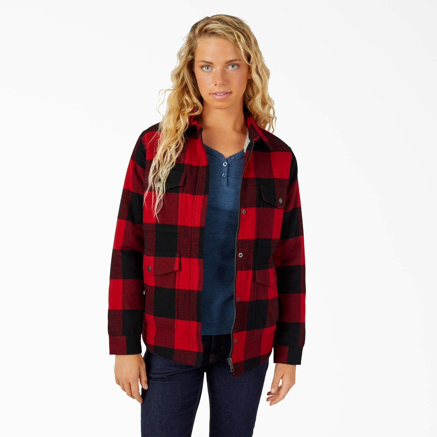 Dickies - Women's Sherpa Lined Flannel Chore Coat -FJ175 – Style-Rite ...