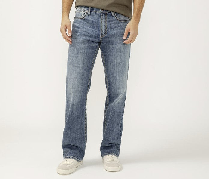 Silver- Zac Relaxed Fit Straight Leg Jeans- M24411LDS305