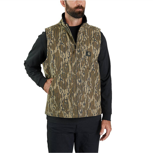 Rugged Flex® Duck Loose Fit Sherpa-Lined Camo Mock-Neck Vest- #106099